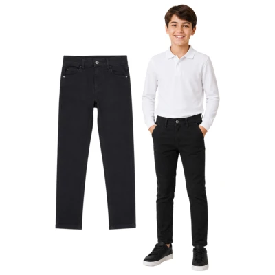 SİYAH DÜZ PAÇA KOT PANTOLON