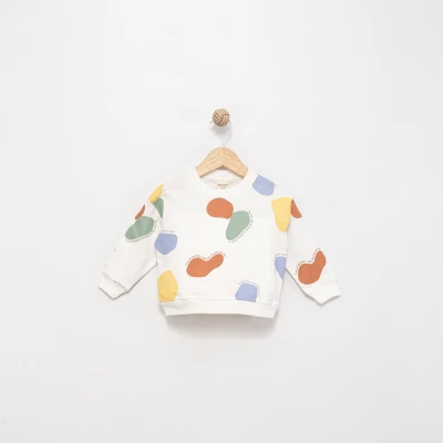 SOYUT GEOMETRİK DESENLİ 2 İP ERKEK BEBE SWEAT 9541-1