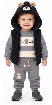 STAY WİLD BASKILI 3 İP ERKEK BEBE TAKIM 26954