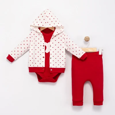 SÜZENE KALPLİ PAMUKLU 3 LÜ BEBE TAKIM 6094