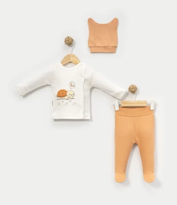 SÜZENE KAPLUMBAĞA NAKIŞLI 3 LÜ ERKEK BEBE TAKIM 9455
