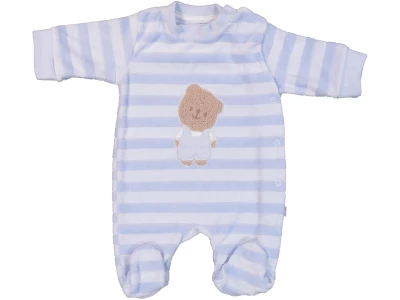 SÜZİNELİ AYI KAFA NAKIŞLI KADİFE BEBE TULUM 2126