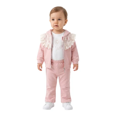 SÜZÜNE DANTELLİ 3 LÜ KIZ BEBE TAKIM 1800