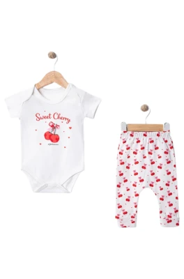 SWEET CHERRY KISA KOL KIZ BEBE BADİLİ TAKIM 40010