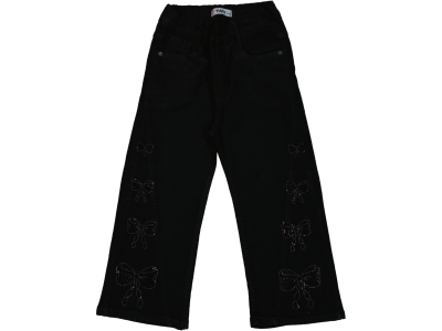 TAŞ FİYONK İŞLEMELİ KIZ ÇOCUK KOT PANTALON 1227