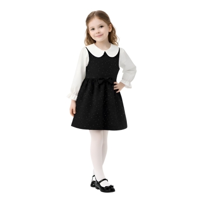 TAŞ İŞLEMEKLİ BEBE YAKALI KIZ ÇOCUK OYSHO ELBİSE 20469