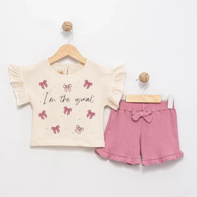 TAŞLI FİYONKLU BASKILI KIZ BEBE TAKIM 27600
