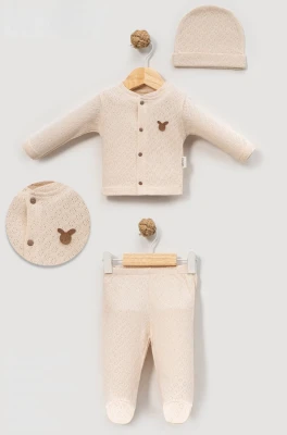 TAVŞAN ARMALI JAKARLI 3 LÜ BEBE TAKIM 80171
