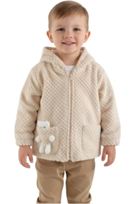 TAVŞAN DETAYLI ERKEK BEBE HIRKA 1741