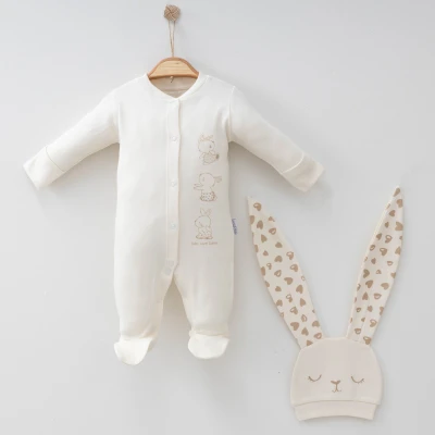 TAVŞAN KULAKLI PAMUKLU 2 Lİ BEBE TULUM 89