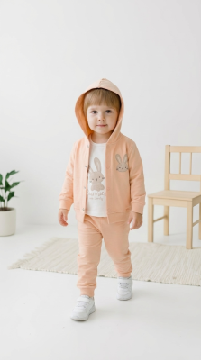 TAVŞAN NAKIŞLI 3'LÜ KIZ BEBE TAKIM 3026