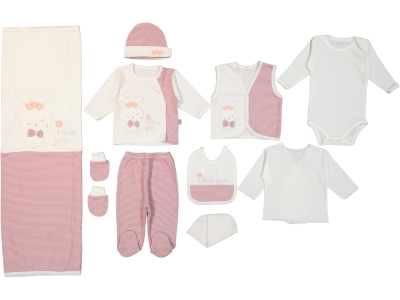 TAVŞAN NAKIŞLI TRIKO KIZ 10'LU SET