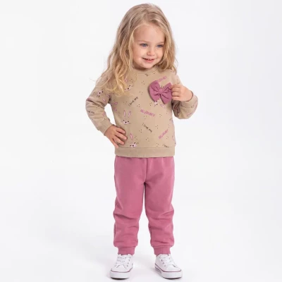 TAVŞANCIK MUMMY BASKILI 3 İP KIZ BEBE TAKIM  57581