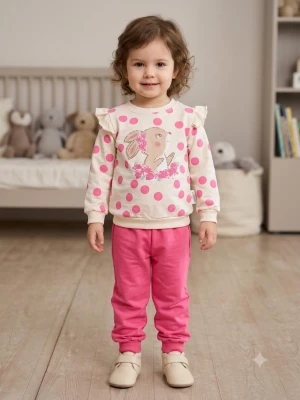 TAVŞANLI PUANTİYELİ KIZ BEBE TAKIM
