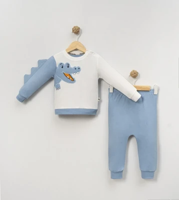 TİMSAH FİGÜRLÜ PENYE 2 Lİ ERKEK BEBE TAKIM 3088