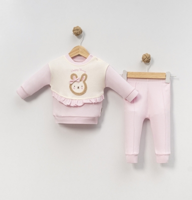TOKALI TAVŞAN NAKIŞLI ASKIDA 2 Lİ BEBE TAKIM 2132