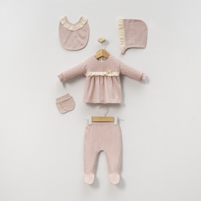 TRİKO GARNİLİ KIZ 5 Lİ BEBE ZIBIN SET 2093