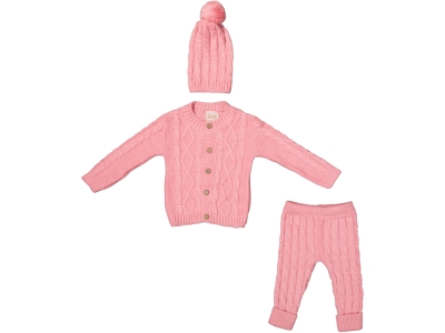 TRİKO PONPONLU BERELİ  BEBE TAKIM 