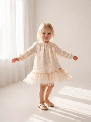 TRİKO TÜLLÜ KIZ BEBE ELBİSE 26154