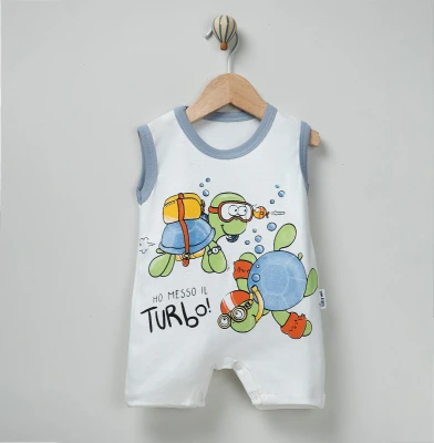TURBO KAPLUMBAĞA BASKILI YAZLIK ERKEK BEBE TULUM 0451
