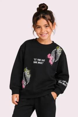 TÜY BASKI 3 İP KIZ ÇOCUK SWEAT R26758