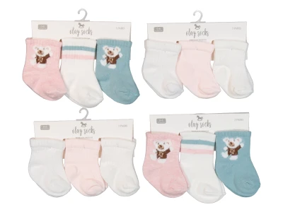ÜÇLÜ KIZ BEBE SOKET ÇORAP (12*3LÜ) 0054