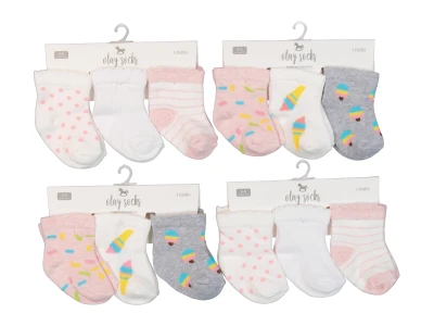 ÜÇLÜ KIZ BEBE SOKET ÇORAP (12*3LÜ) 0058