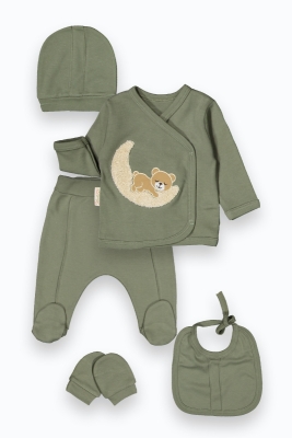UYUYAN AYILI 5 Lİ ERKEK BEBE ZIBIN SET 6203