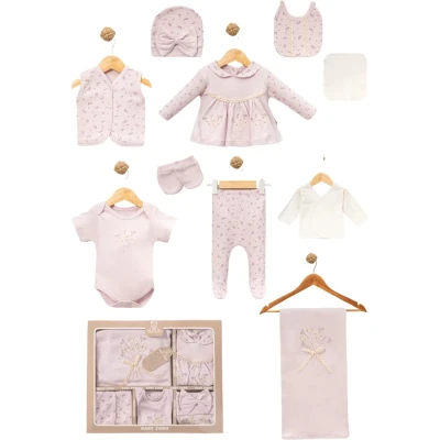WAFFLE ÇİÇEKLİ 10 LU KIZ BEBE ZIBIN SET 3002