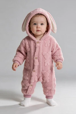 WELSOFT TAVŞAN DESENLİ KIZ BEBE TULUM 7266