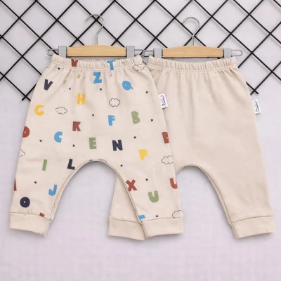 YAZI BASKILI PAÇALI PENYE BEBE TEK ALT 5371