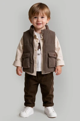 YELEKLİ 4 LÜ ERKEK BEBE TAKIM 16175