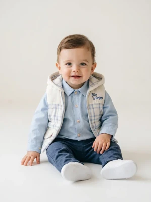 YELEKLİ 3 LÜ ERKEK BEBE TAKIM 5276