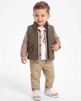 YELEKLİ 4 LÜ ERKEK BEBE TAKIM 3011