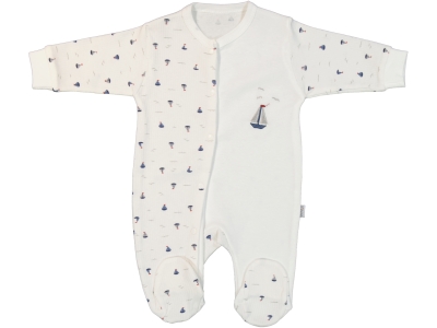 YELKENLİ BASKI VE NAKIŞLI PENYE BEBE TULUM 9173