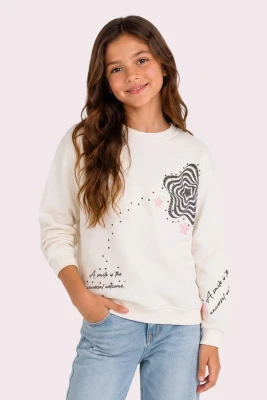 YILDIZLI 3 İP KIZ ÇOCUK  SWEAT R26862