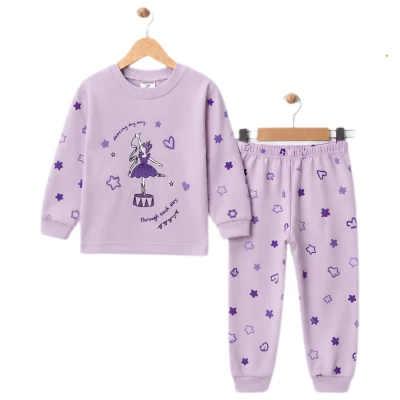 YILDIZLI BALERİN PAMUKLU 2 Lİ BEBE PİJAMA TAKIM 5652