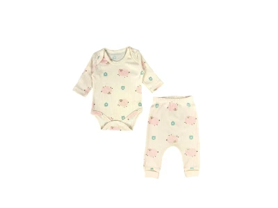 YÜNLÜ KOYUN BASKILI BADİLİ 2 Lİ BEBE TAKIM 50052