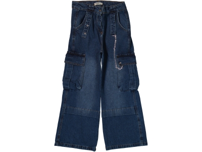ZİNCİRLİ KARGO CEPLİ KOT PANTALON 