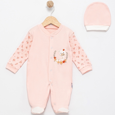 ZÜRAFA NAKIŞLI KOL BASKILI PENYE BEBE TULUM 1367