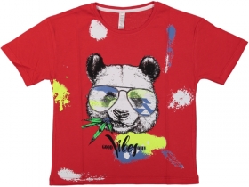 GÖZLÜKLÜ AYI BASKILI T SHIRT 